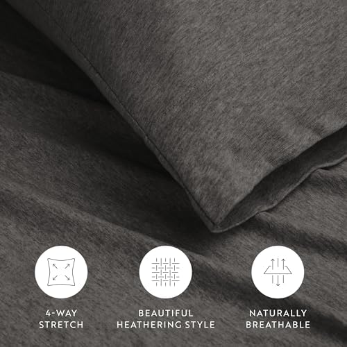 LINENS & HUTCH Jersey Knit Sheets - 100% Cotton - Ultra Soft - 4 Piece