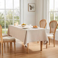 ZeeMart Linen Textured Rectangle Table Cloth, 60x104 Inch Light Tan