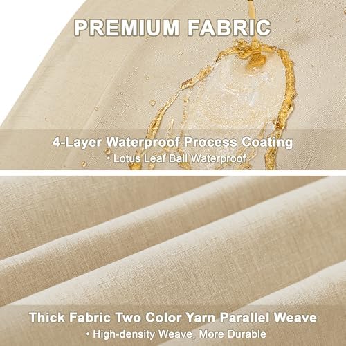 Decorelia Faux Linen Rectangle Tablecloth for Dining Room,Outdoor