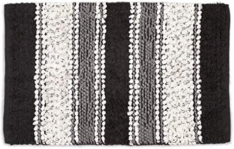 Ramanta Home Chenille Bath Mat Rug Charcoal 20x32 Inches