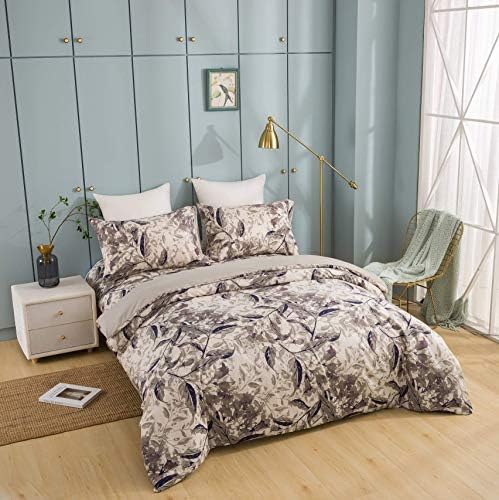 Tache Elegant Abstract Whimsical Wispy Leaf Floral Duvet Cover, Full