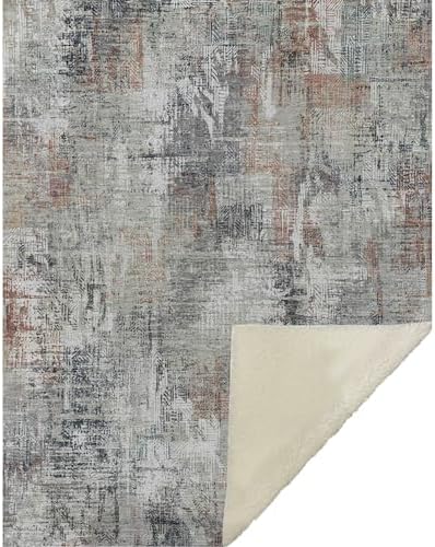 Addison Rugs ASB725 Taupe 50" x 70" Oversized Sherpa Throw Blanket
