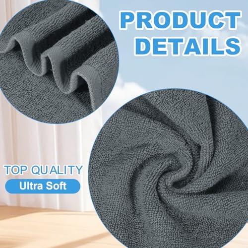 36 Pack Washcloths, 100% Cotton Wash Cloths, 12x12 Inch, Grey