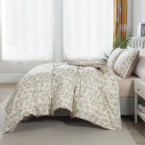 HoneiLife Botanical Duvet Cover Queen - 100% Cotton Comforter Cover