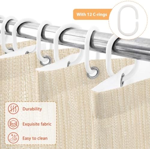 Modern Boho Shower Curtain, Stall Bathroom Curtains for Bathtub, Solid