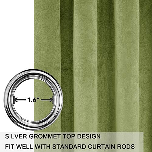 SMILETIME Green Velvet Curtains 52"x120" Grommet 2 Panels
