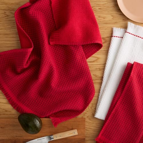 KitchenAid Gourmet Series Gridlines Kitchen Towels 3-Pack Set, 100%