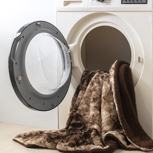 Super Soft Faux Rabbit Fur & Fleece Sherpa Throw Blanket - Ultra Soft