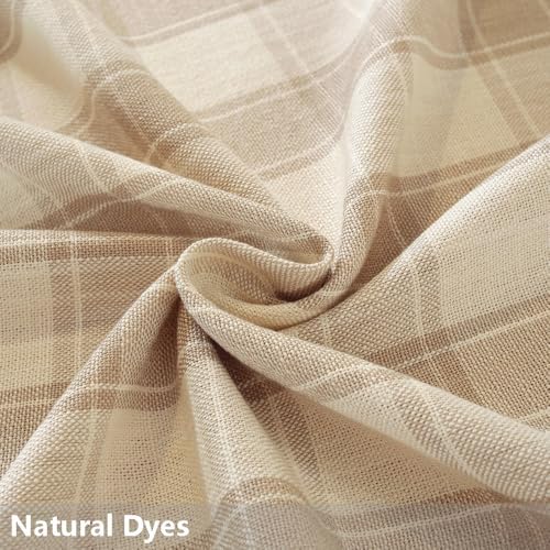 TruDelve Cloth Tablecloth Rectangular Beige Checkered Cotton Table