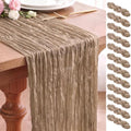 Wokceer 12Pack Nude Cheesecloth Table Runner,Gauze Table Runner