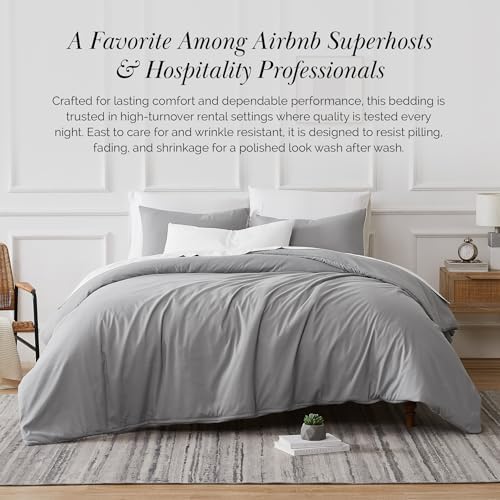 Oversized Twin Duvet Cover/Twin XL Set Zipper 69x98 1 Shams Soft Steel