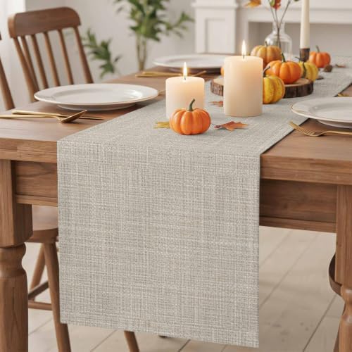 Beige Table Runners 108 Inches Long, Coffee Table Runner, Rustic