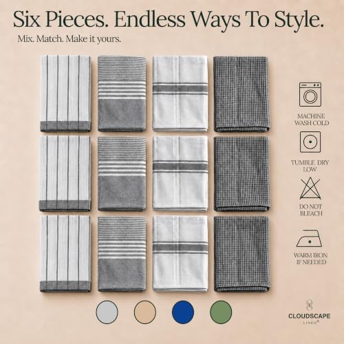 Cloud Scape Pack of 12 Kitchen Towels, Absorbent & Oversized, 18x28