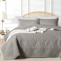 akkialla King/Cal King Size Quilt Bedding Set,Dark Grey Lightweight
