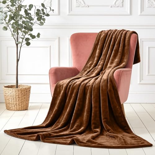 Lightweight Plush Fleece Throw Blanket for Couch Travel Set of 2 King