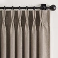 84 Inches Taupe Pinch Pleated Curtains 2 Panels Linen Textured