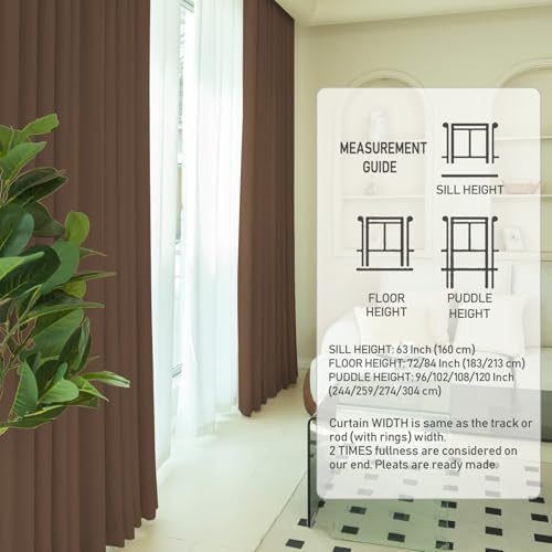 Pinch Pleat Curtains 84 Inches Long 2 Panels Set, Faux Linen Room