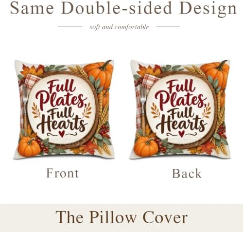 Plaid Greenery Pillow Covers 22x22 Inch Set of 2 Linen for Fall