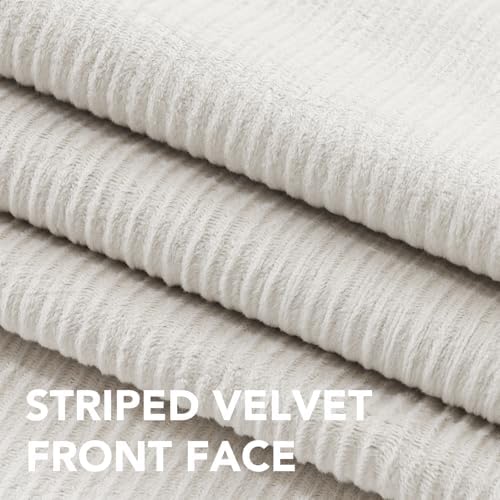 H.VERSAILTEX Velvet 100% Blackout Curtains 55x108 Ivory 2 Panels