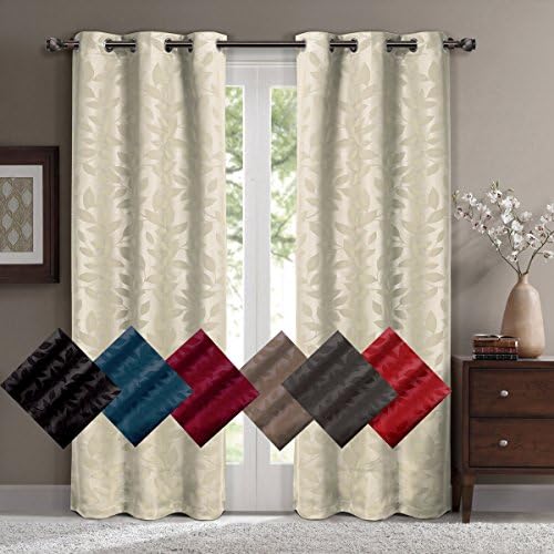 Royal Hotel Virginia Room Darkening Curtains 37 x 84, 2 Panels, Black