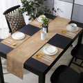 Brown Beige Vintage Table Runner and Placemats for Dining Table