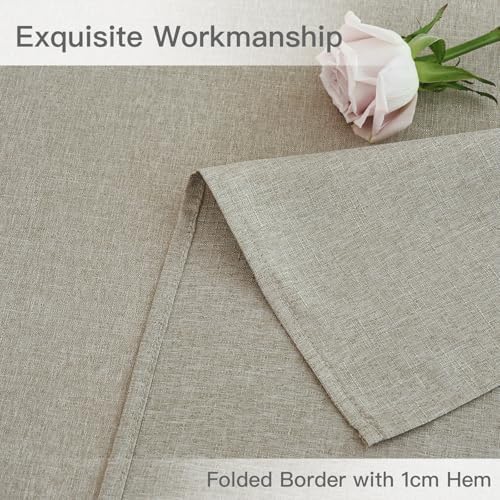 maxmill Linen Texture Tablecloth Water Resistance Antiwrinkle