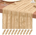 10 Pack Beige Cheesecloth Table Runner Wedding Birthday Table Decor