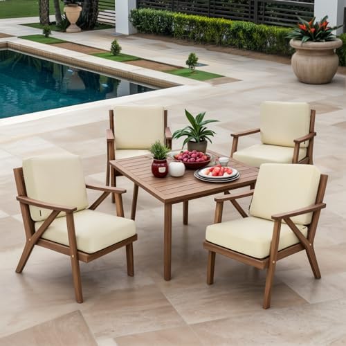 Favoyard Outdoor Deep Seat Cushion Set, 22 x 22 Inch, Beige