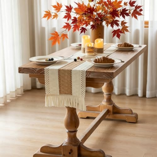 Keketoarrange Boho Macrame Table Runner 12x90 Inch