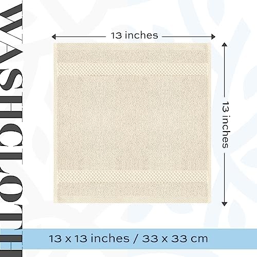 White Classic 6 Luxury Ivory Hand Towels 16 x 30 and 12 Ivory