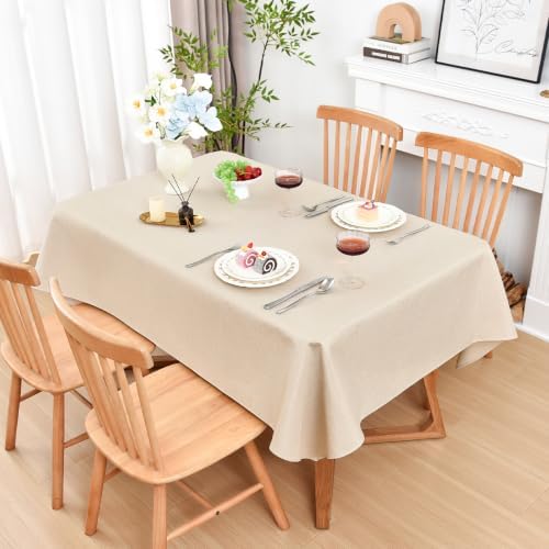 Wolkemer Rectangle Tablecloth 54 x 108 Inches Faux Linen Water