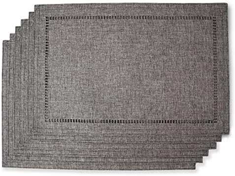 Tosewever Set of 6 Decorative Linen Placemats 12 x 18 Inches
