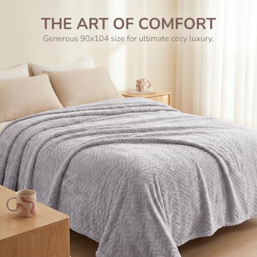 Exclusivo Mezcla Soft Fleece Blanket King Size for Bed, Sofa, Light