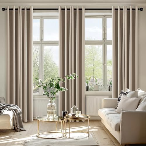 MIULEE Blackout Curtains for Bedroom 2 Panels 40 x 84 Inch Long Taupe