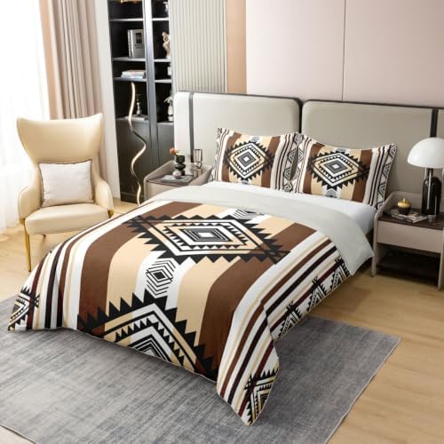 Feelyou Western Duvet Cover 100% Cotton Queen Size Boho Southwestern