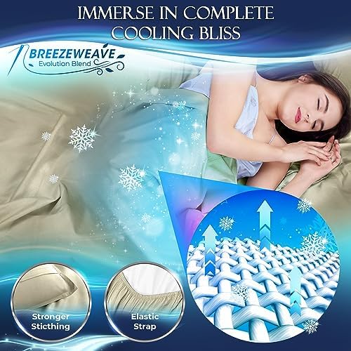 DECOLURE Cooling Sheets Queen Set 4pcs - Luxurious & Ultra-Soft