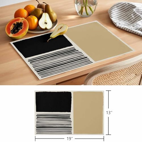 Placemats Set of 8, Beige Woven Placemat, Linen Place Mats for