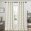 Joywell Beige Linen Curtains 96 Inches Long for Living Room Brown