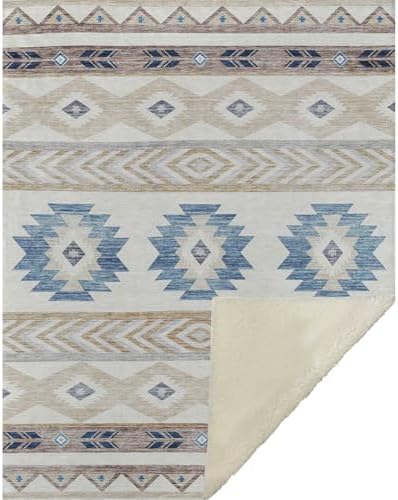 Addison Rugs ASB178 Taupe 50" x 70" Oversized Sherpa Throw Blanket