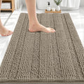OLANLY Thick Bathroom Rugs 30x20, Chenille Striped Bath Rugs, Warm
