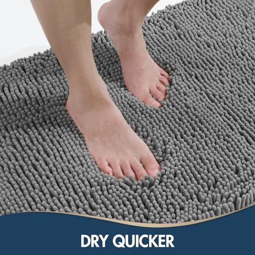 Bathroom Rugs Sets 2 Piece, Absorbent Bath Mat Set, 24"x16"+32"x20"