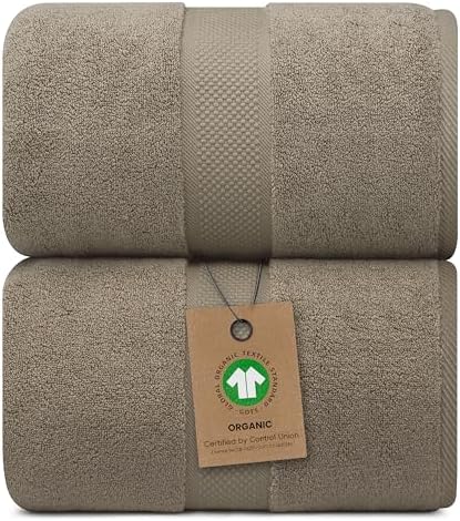 Luxury 100% GOTS Certified Organic Cotton XL Bath Sheet Set of 2