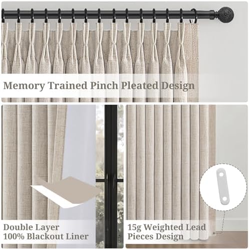 Greyish Brown Blackout 84 Inch Long Tan Curtains for Living Room 2