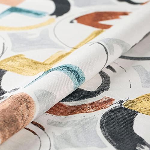 VOGOL Abstract Geometric Blackout Curtains, Grommet Top, 52 x 63, 2