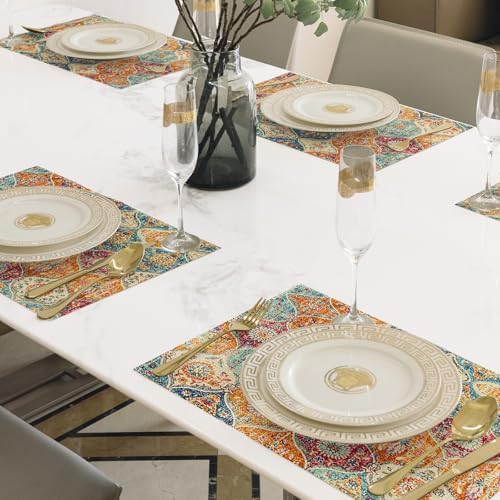 Placemats Set of 4 Washable Durable Table Placemats for Dining Table