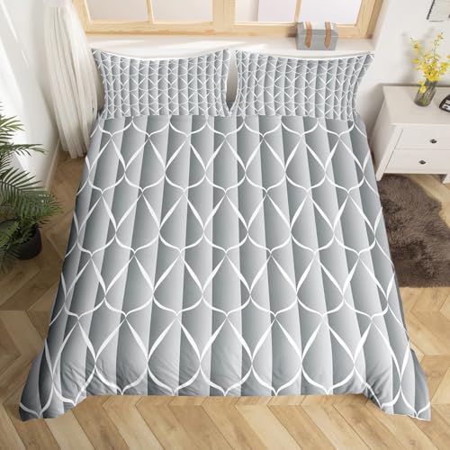 Erosebridal Grey Abstarct Comforter Cover Queen Size for Adult Women