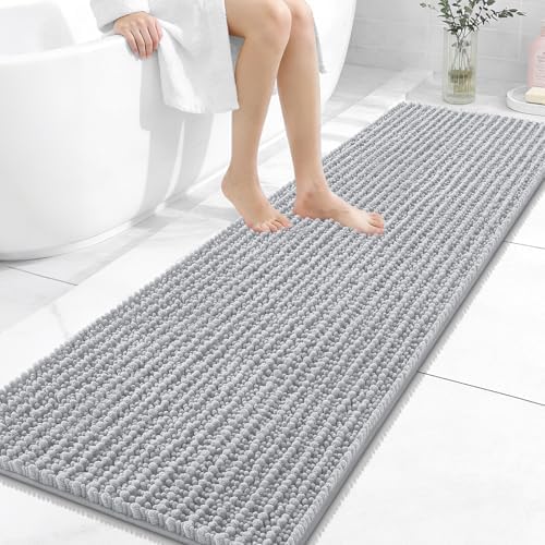 OLANLY Bathroom Runner Rugs 59x20, Thick Soft Absorbent Chenille Bath