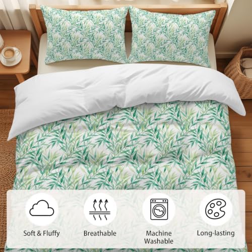 Duvet Cover Queen Size, Spring Botanical 3-Piece Bedding