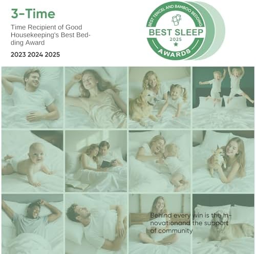 100% Bamboo Viscose & Lyocell Tencel Sheets Set Queen Size,Cooling &