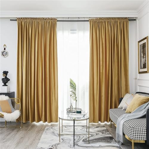 Blackout Velvet Curtains for Bedroom Window,Luxury Thermal Insulated